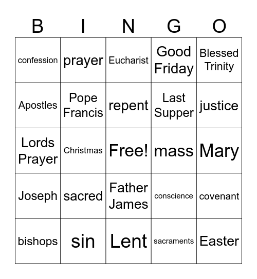 Winter CCD Bingo #1 Bingo Card
