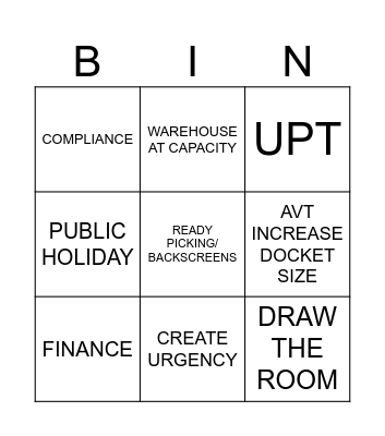 EUREKA BULLETIN BINGO Card