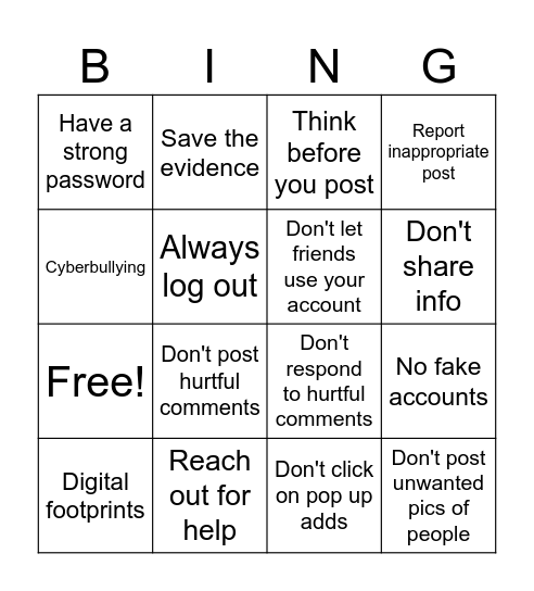 SODA Bingo Card