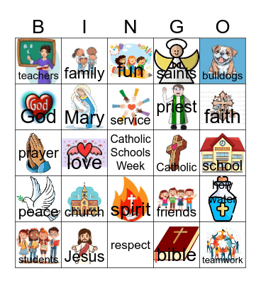 OLG Catholic Schools Week Bingo Card