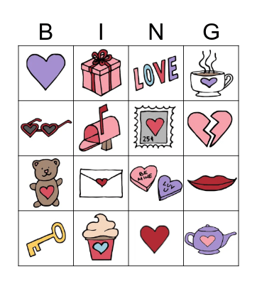 Valentines Day Bingo Card