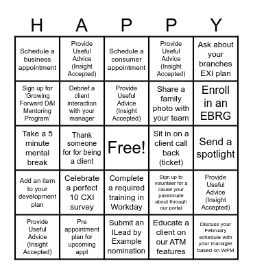 Who’s Talking Well-Being Bingo Card