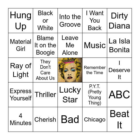 Michael V Madonna Bingo Card