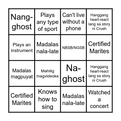 Human Bingo Card