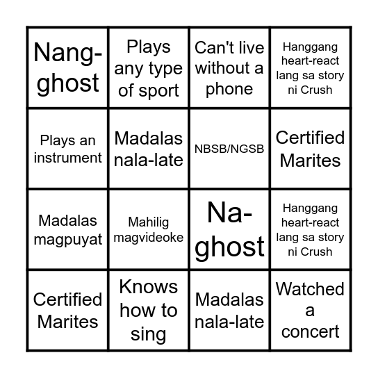 Human Bingo Card