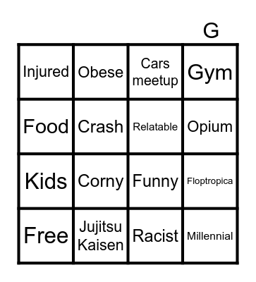 Ig reels Bingo Card