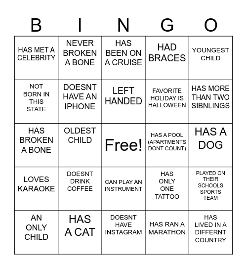 GVS BINGO Card