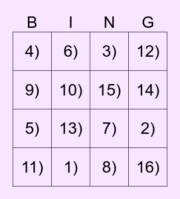 2024 Bingo Card Bingo Card