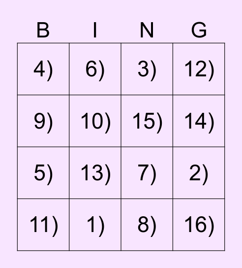 2024 Bingo Card Bingo Card