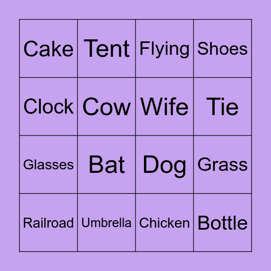 Associations Bingo Card