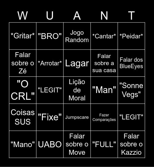 WUANT Bingo Card