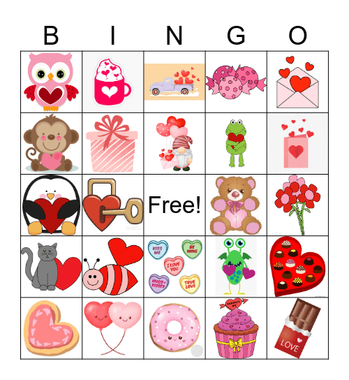 3rd Grade Valentines Day Bingo Card