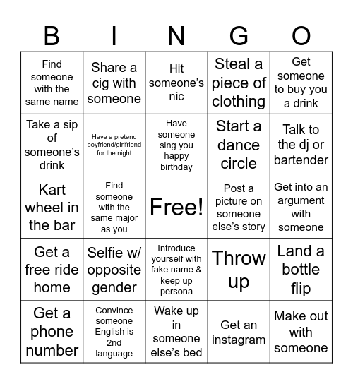 Bingoooo Bingo Card