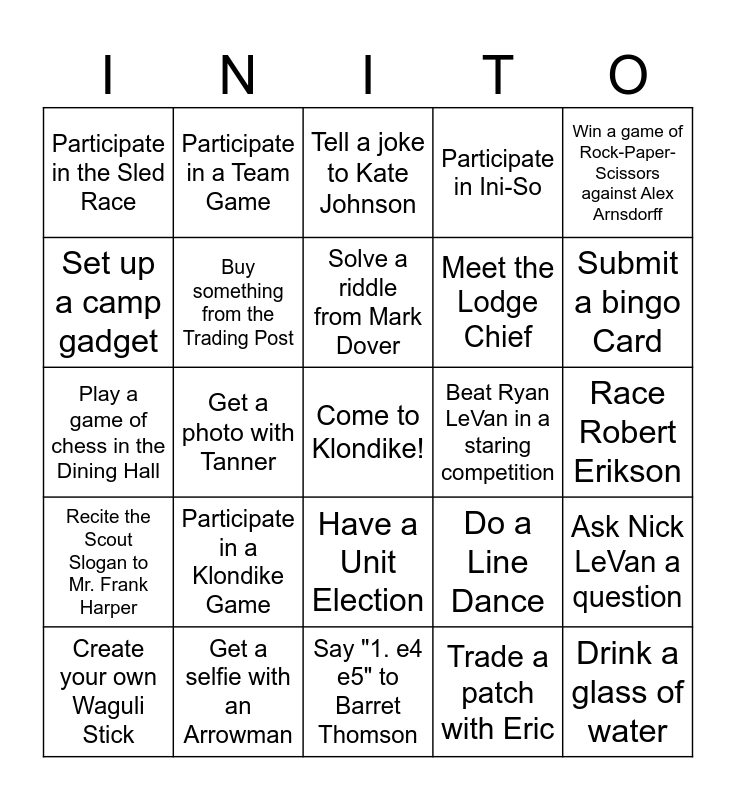 Klondike 2024 Bingo Card   Klondike 2024 