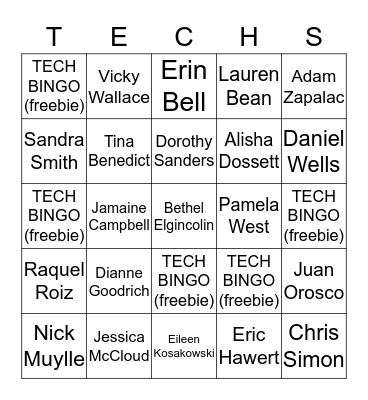 SM Energy Tech Conference 2016 Bingo Card