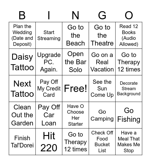 2024 New Year's Bingo Card