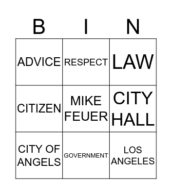 WELCOME TO THE CITY ATTORNEY'S OFFICE! Bingo Card