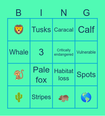 WILD Bingo Card