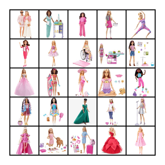 Barbie Scavenger Hund Bingo Card