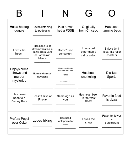 Meet Your DreamTeam Bingo Card