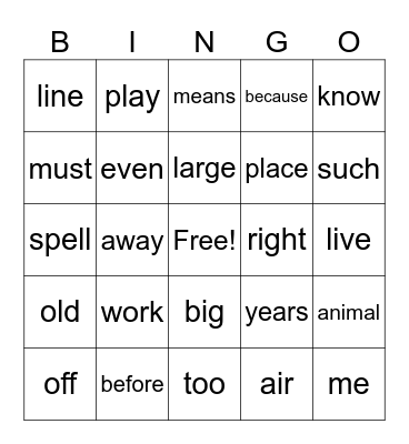 Dictionary Skills 2 Bingo Card