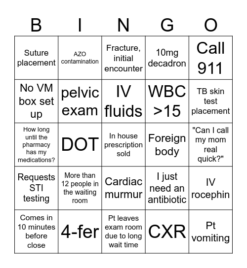 Jan 26, 2024 Bingo Card
