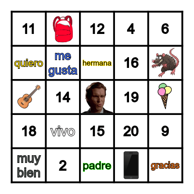 BINGO DEL CUERVO Bingo Card