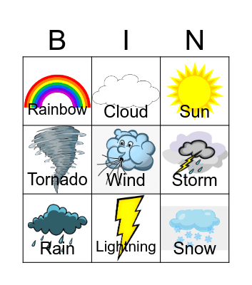 Weather Bingo Card