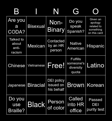 Jem's Work Bingo! Bingo Card
