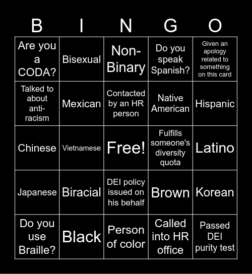Jem's Work Bingo! Bingo Card