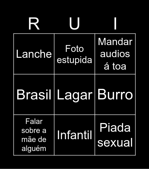 Rui Bingo Card