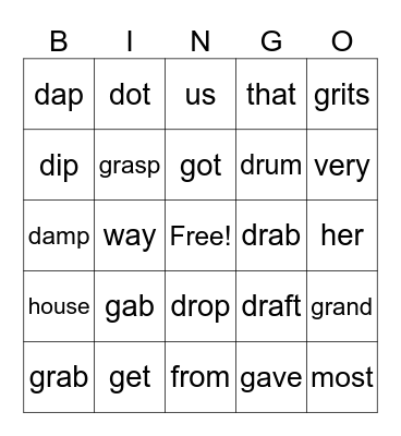 Module 3 Unit 1 First Grade Bingo Card
