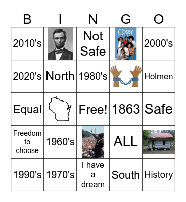 US History 60's to Present Bingo Card
