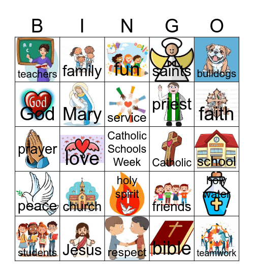 OLG Catholic Schools Week Bingo Card