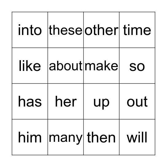 purple/pink sight words Bingo Card