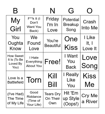 Single #1 Bingo Card