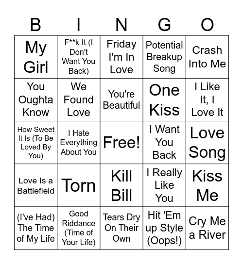 Single #1 Bingo Card