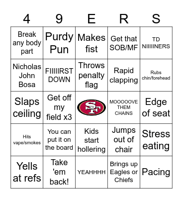Conference Championship Bingo Card