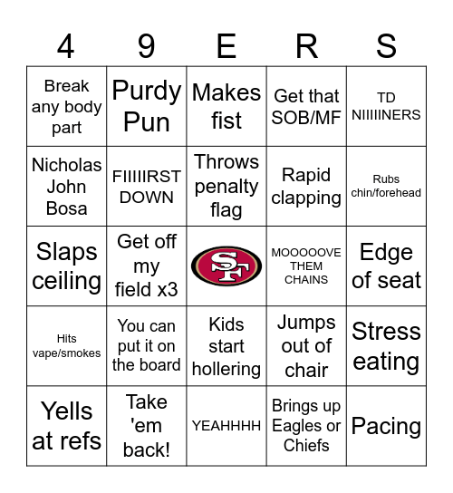 Conference Championship Bingo Card