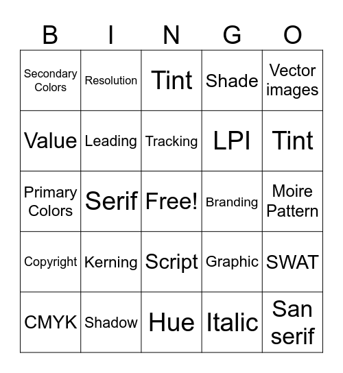 Graphic Bingo Card