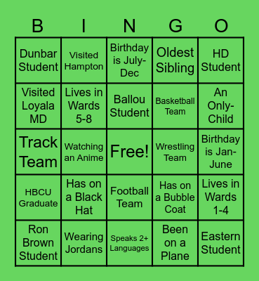 BAM-FI-GO Bingo Card