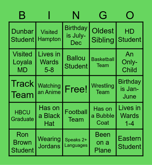 BAM-FI-GO Bingo Card
