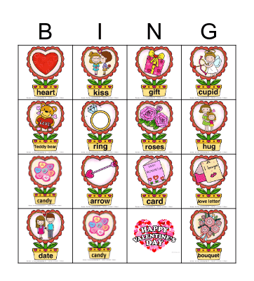 Valentine's Day Bingo Card