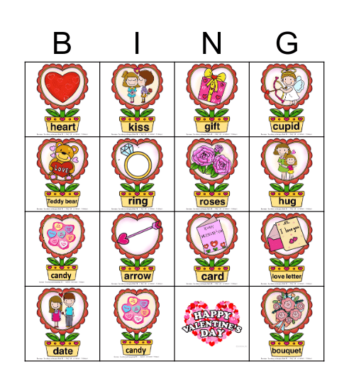 Valentine's Day Bingo Card