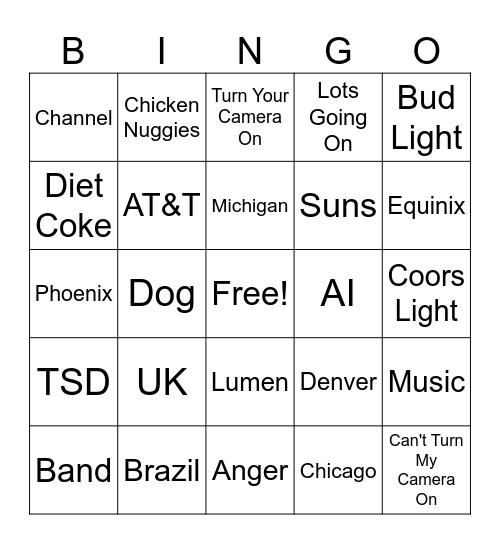 Evo-Tera Channel Bingo Card