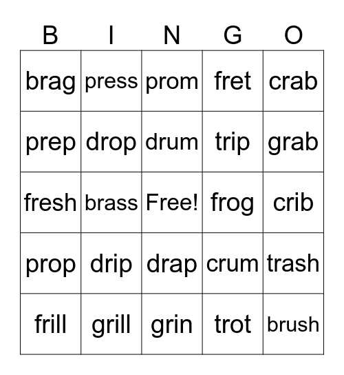 BLENDS Bingo Card