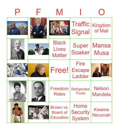 Black History Month Bingo Card