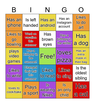 Ice-Ice Breaker! Bingo Card