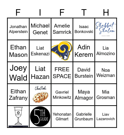 Shabbaton bingo 3 Bingo Card