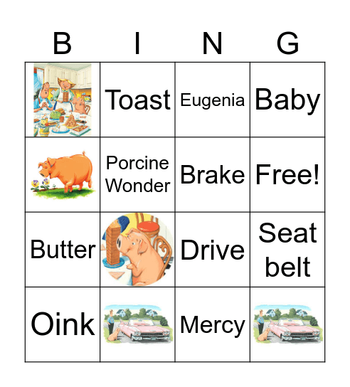 Mercy Watson Bingo Card
